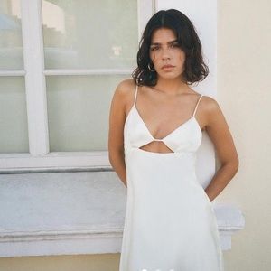 White Satin Effect Cut-out Mini Zara